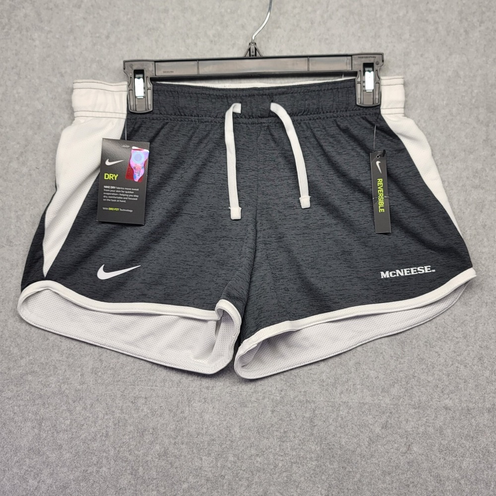 Nike Dri-Fit Reversible Running Shorts Women Small Gray White McNeese State